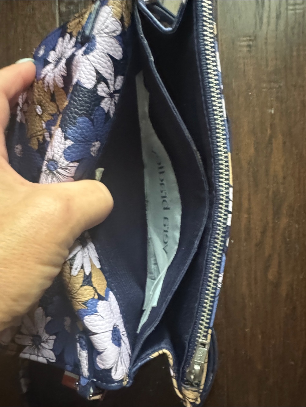 Vera Bradley Black, Pink and Purple Floral Crossbody Wallet - Picture 5 of 10